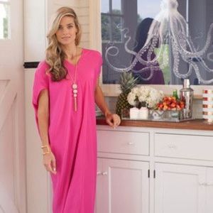 100% Silk Magenta Caftan